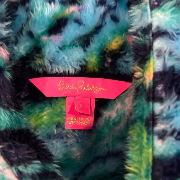 Lilly Pulitzer Keala Sherpa Popover Patterned Jacket Blue and Green - Picture 3 of 7